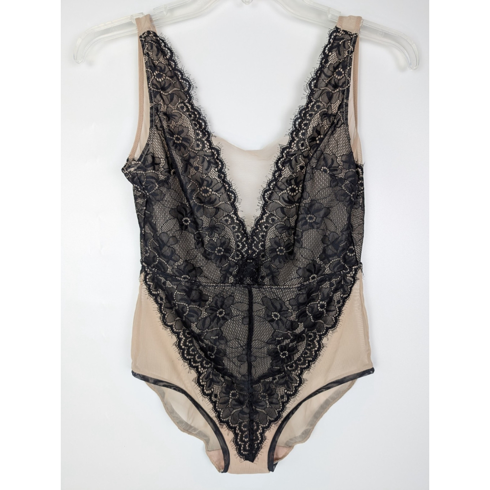 Nwt Vince Camuto Lace Bodysuit Mesh And Galloon Small Black Sexy Festival Rock